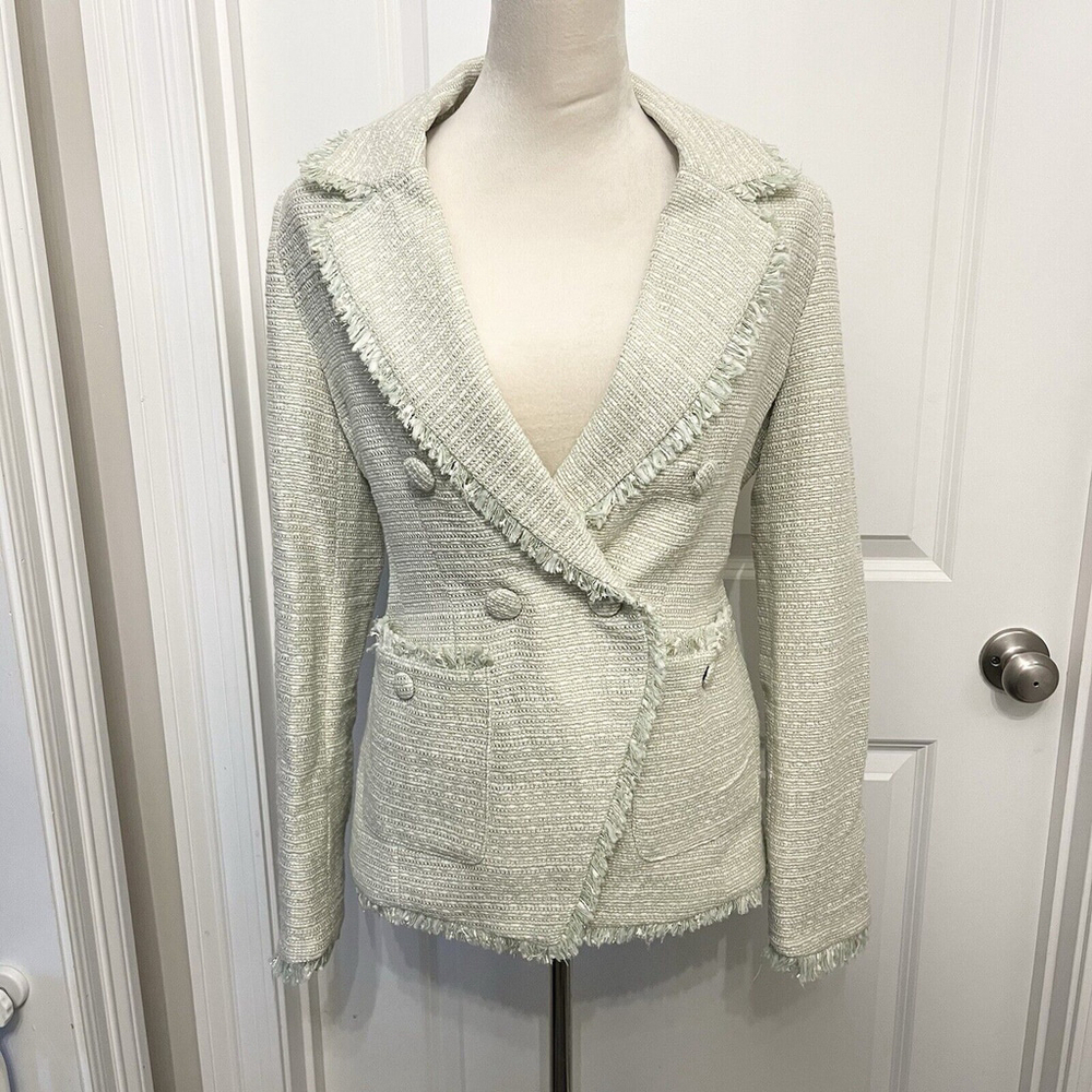 House Of Harlow 1960 Pistachio‎ Green Tweed Blazer- NWT- Womens M- MSRP $259